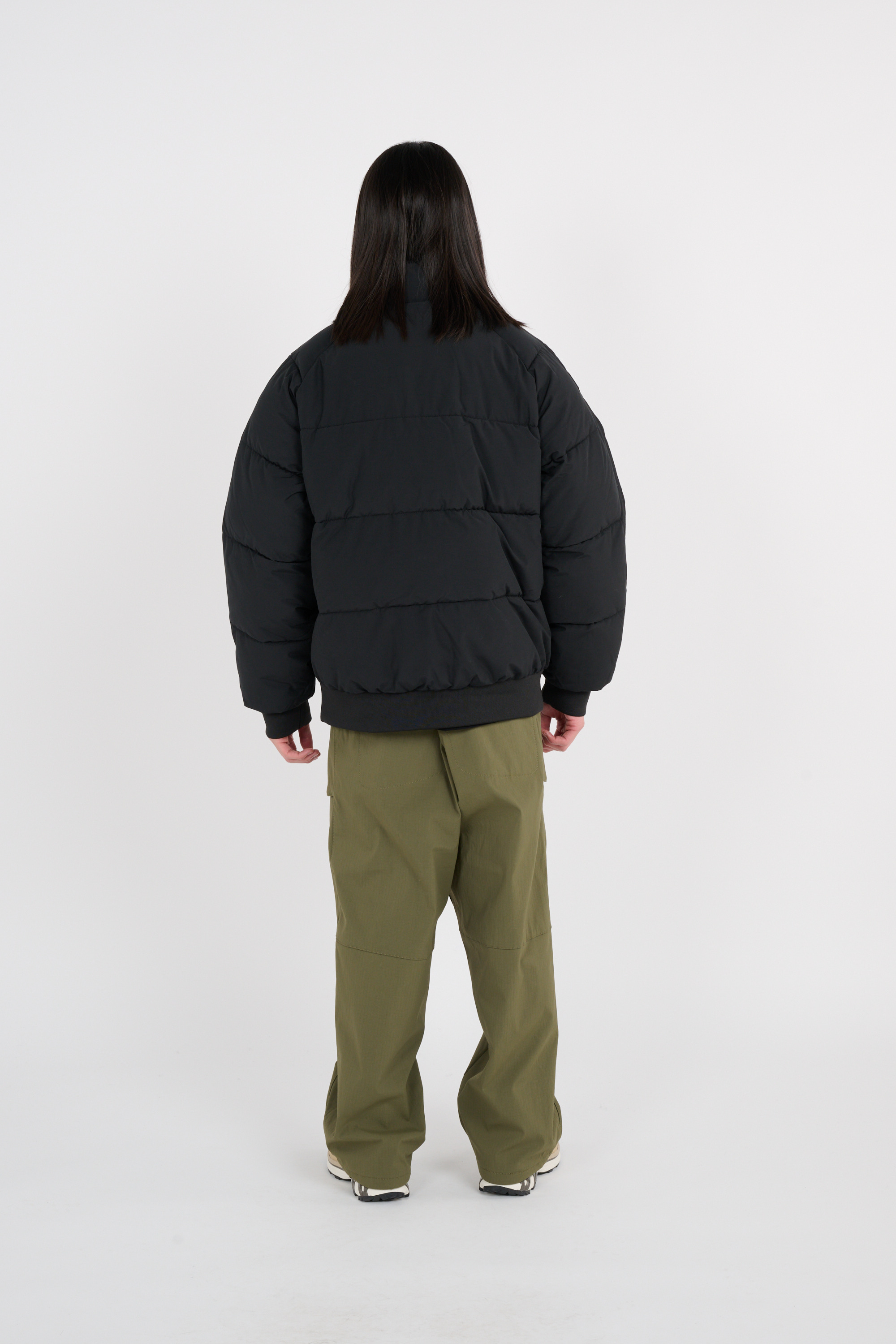 Lightweight quilted padded jacket with high neck Black