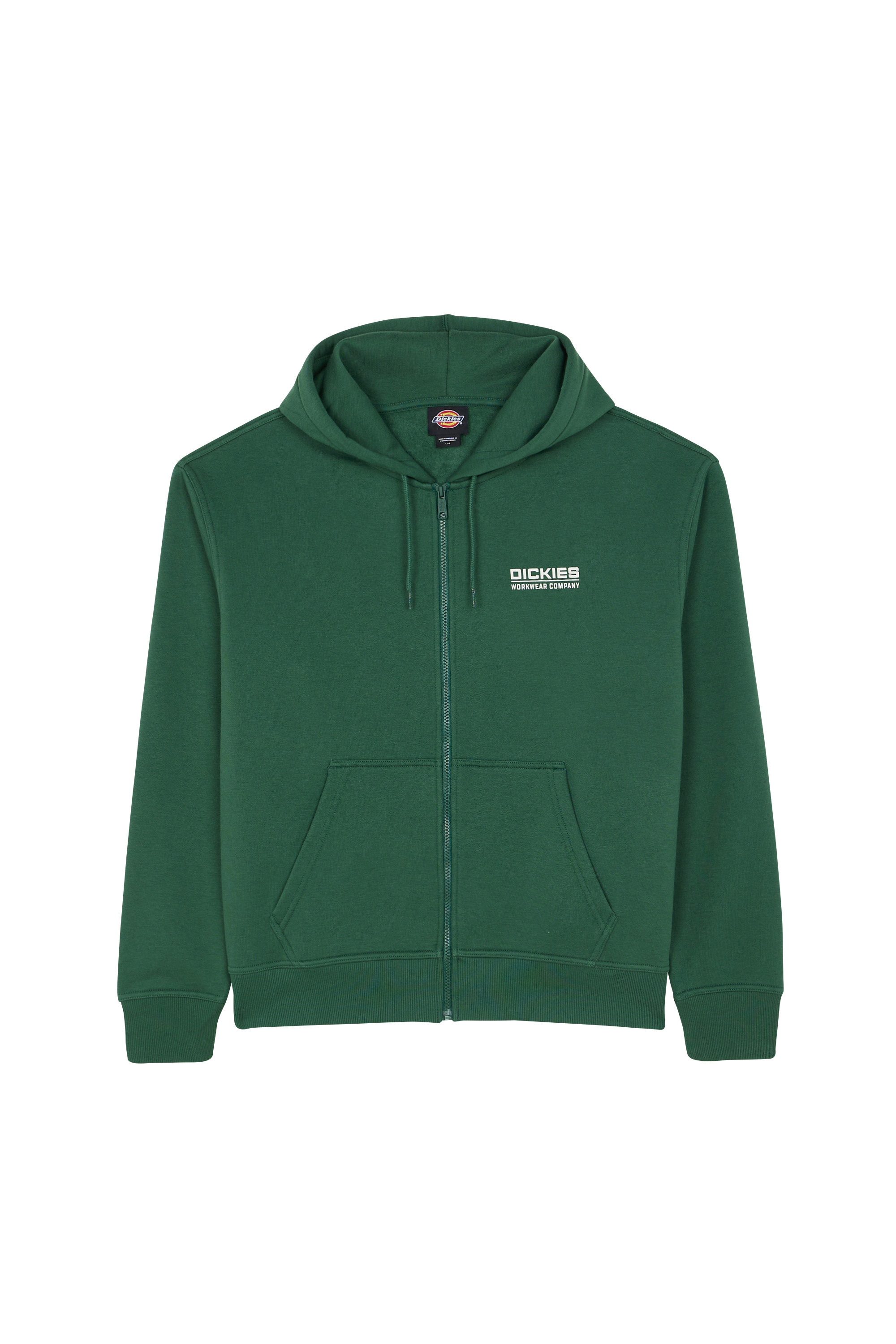 Regular-fit zip-up cotton-blend hoodie with Pony Player Green