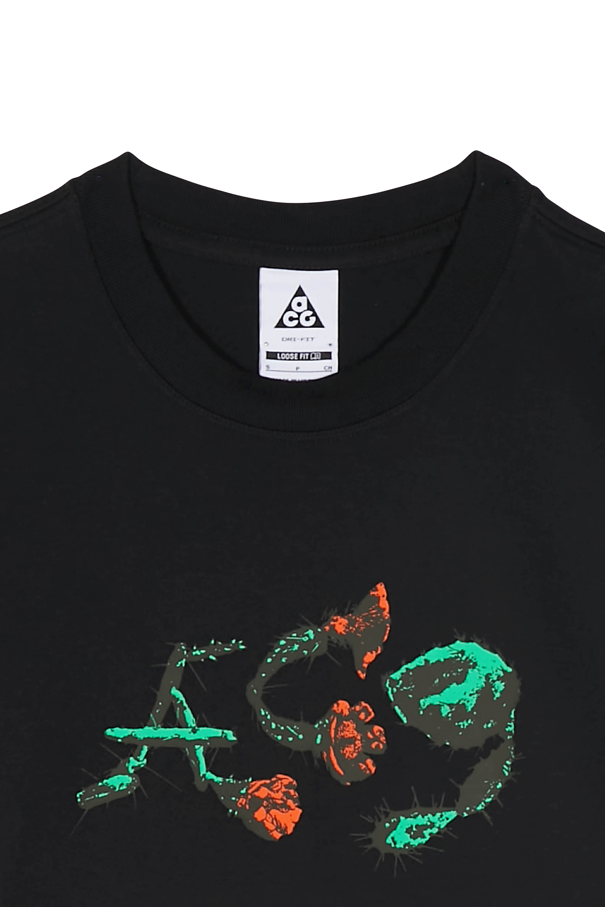 Regular-fit round-neck cotton T-shirt Black