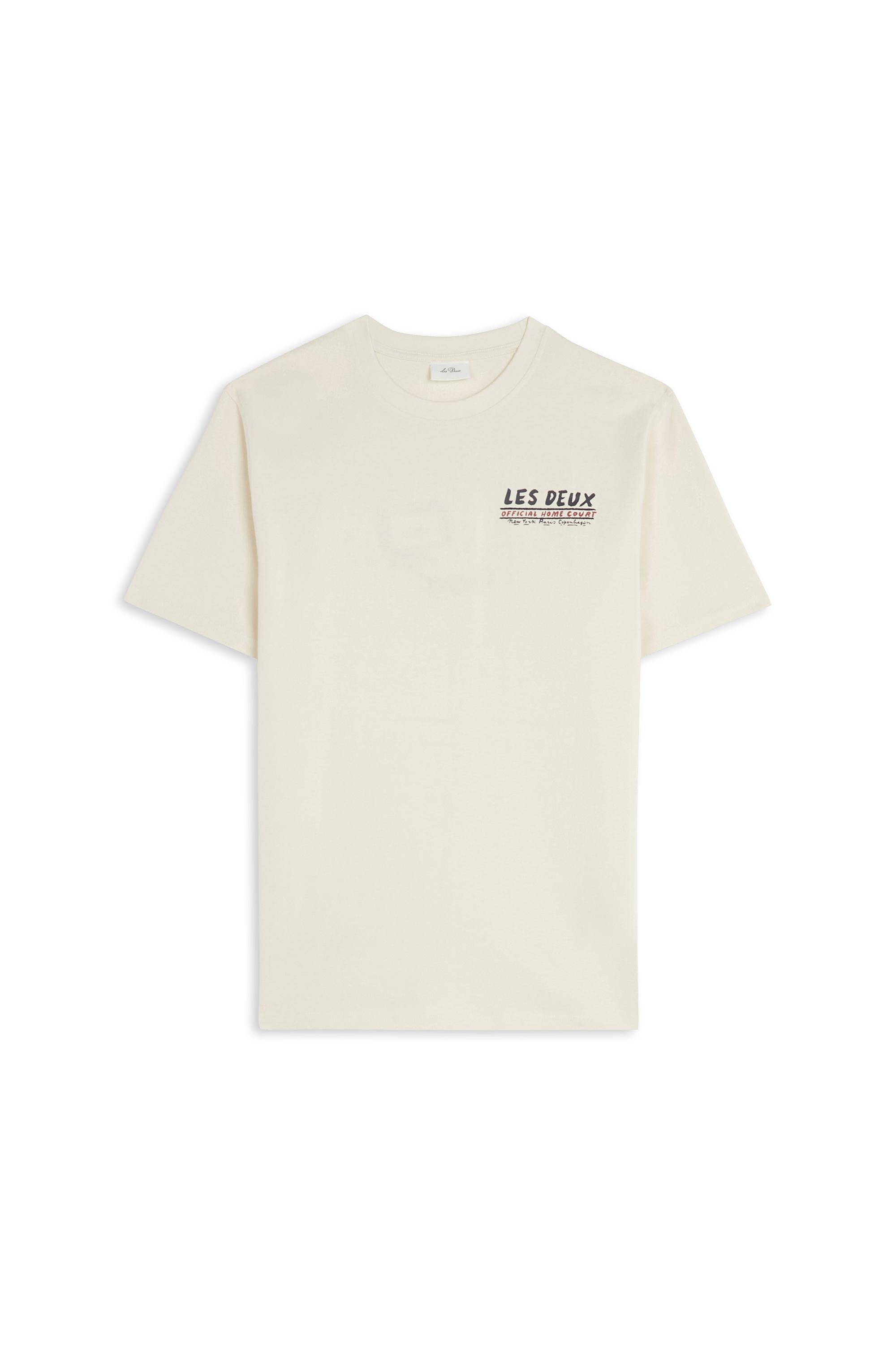 Regular-fit round-neck cotton T-shirt | Beige LES DEUX Men