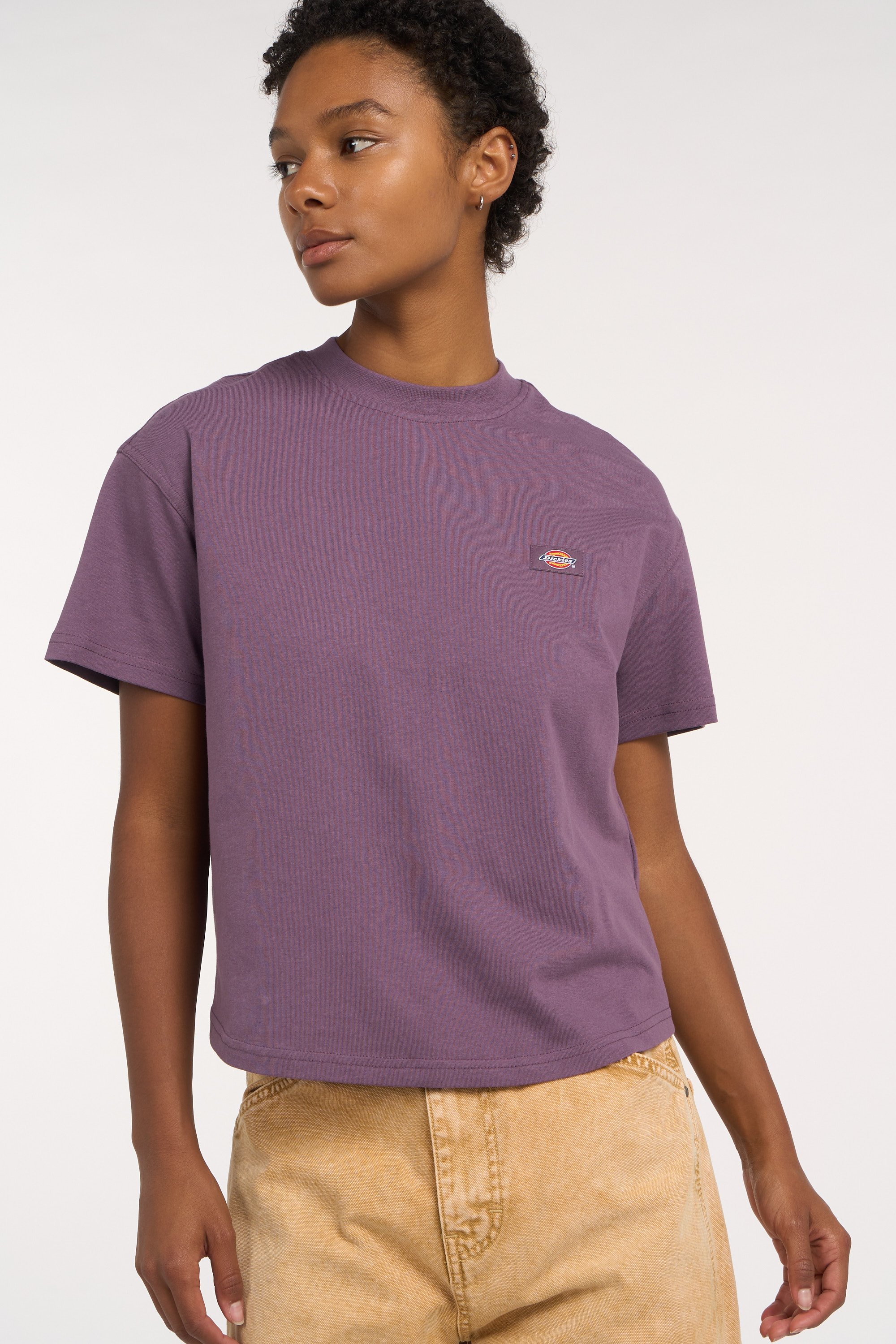Regular-fit round-neck cotton T-shirt | Purple DICKIES Women