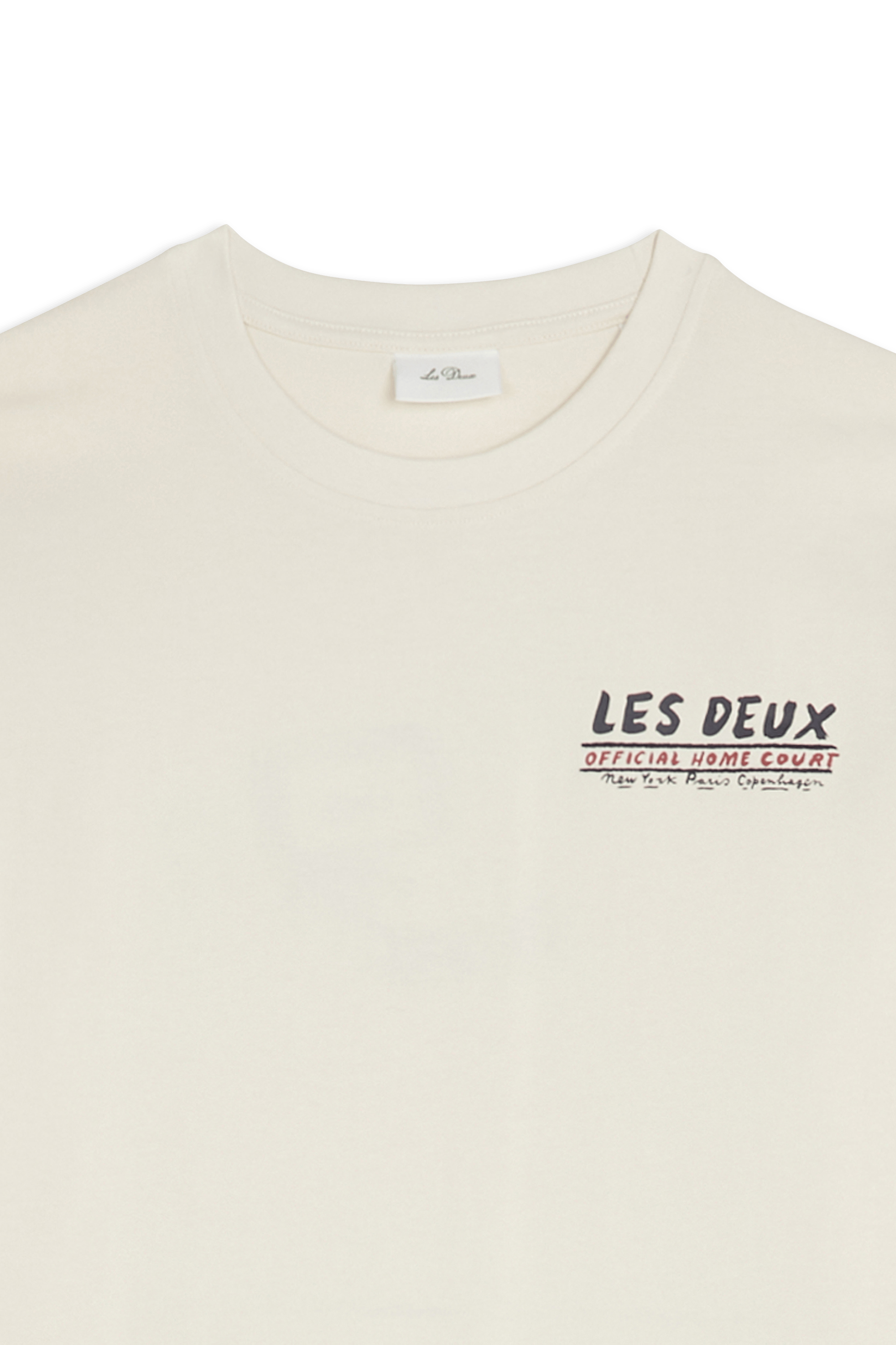 Regular-fit round-neck cotton T-shirt | Beige LES DEUX Men