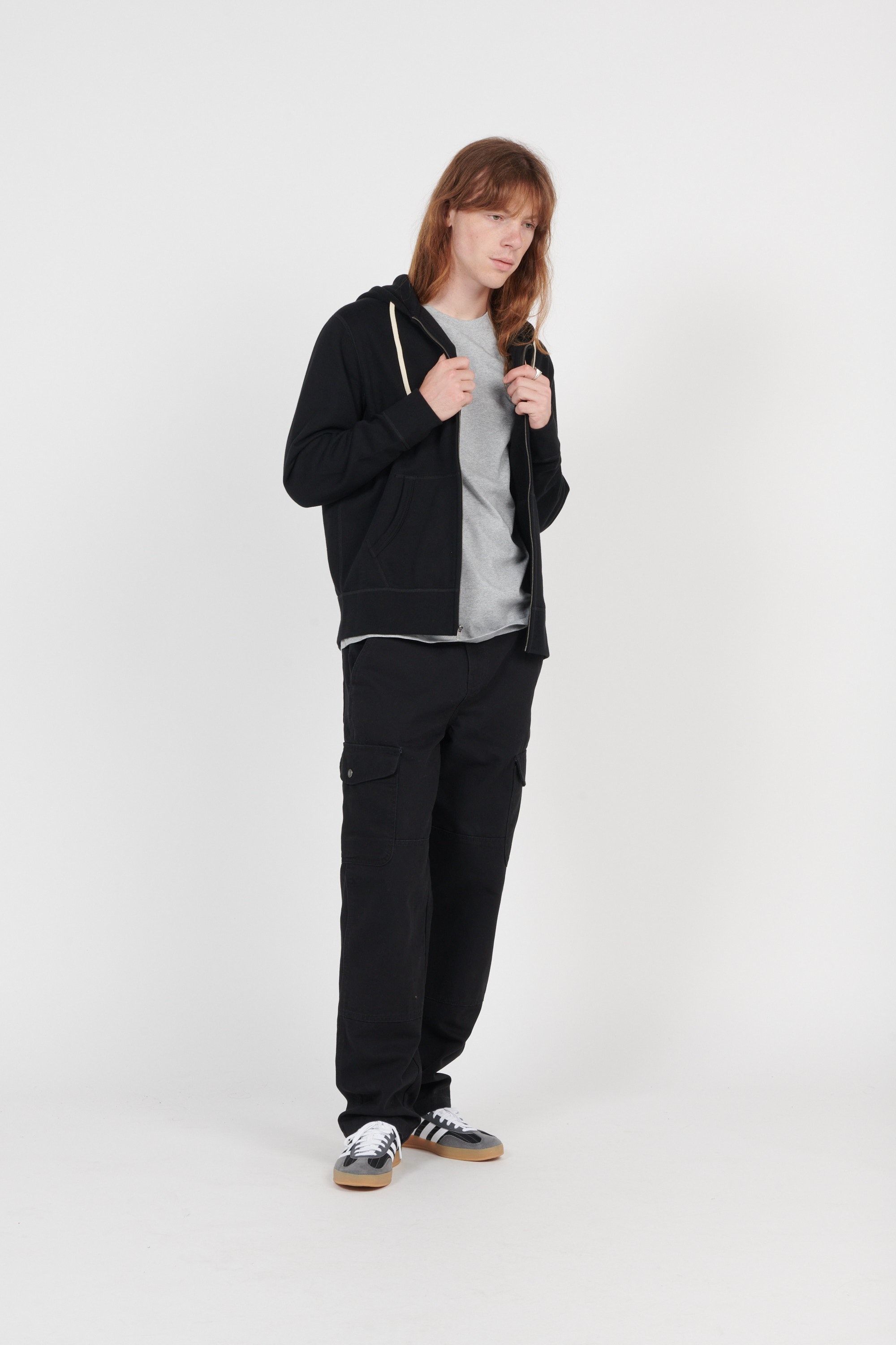 zip-up hoodie Black