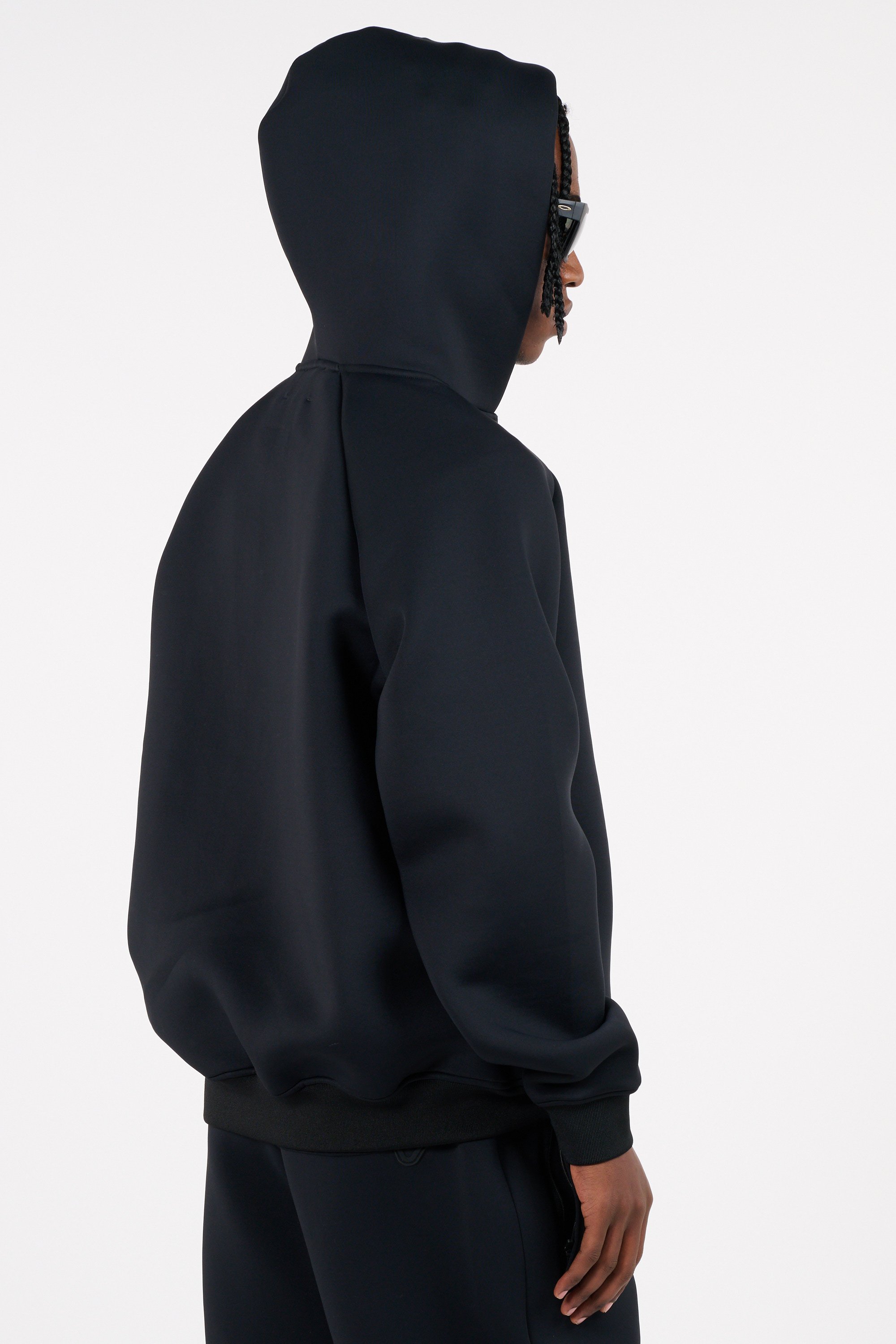 Zippered hoodie Black
