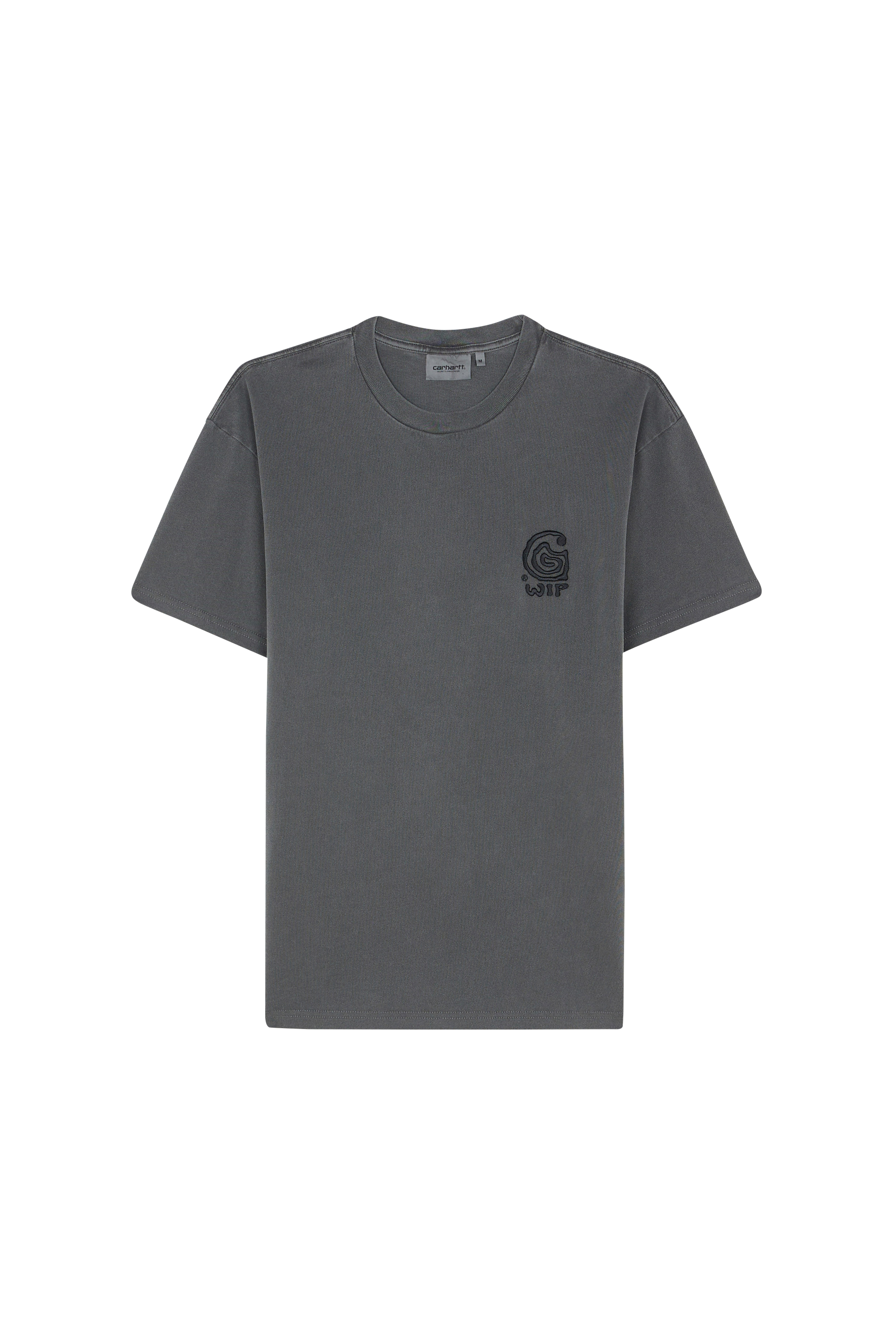 Regular-fit round-neck cotton T-shirt Black