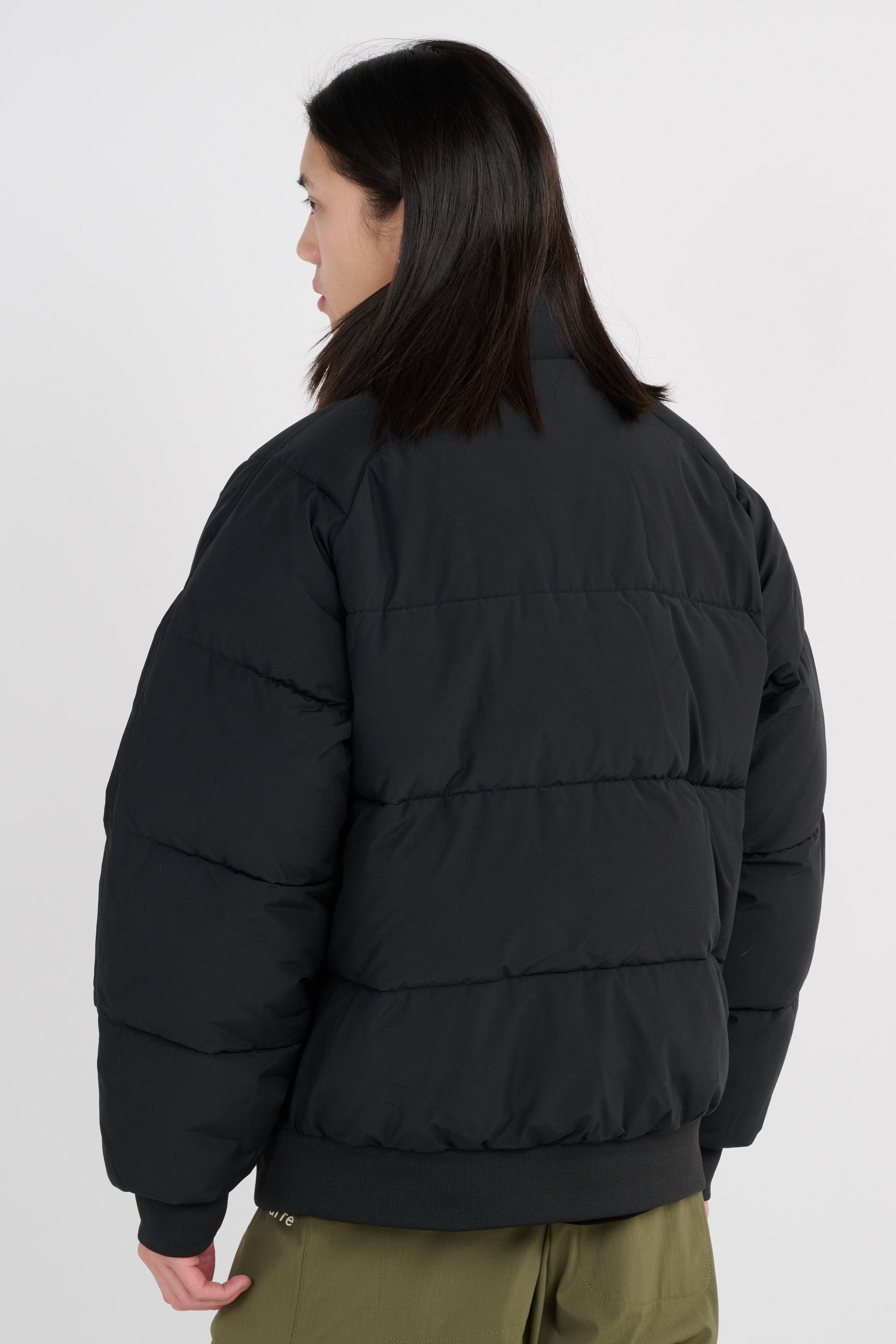 Lightweight quilted padded jacket with high neck Black