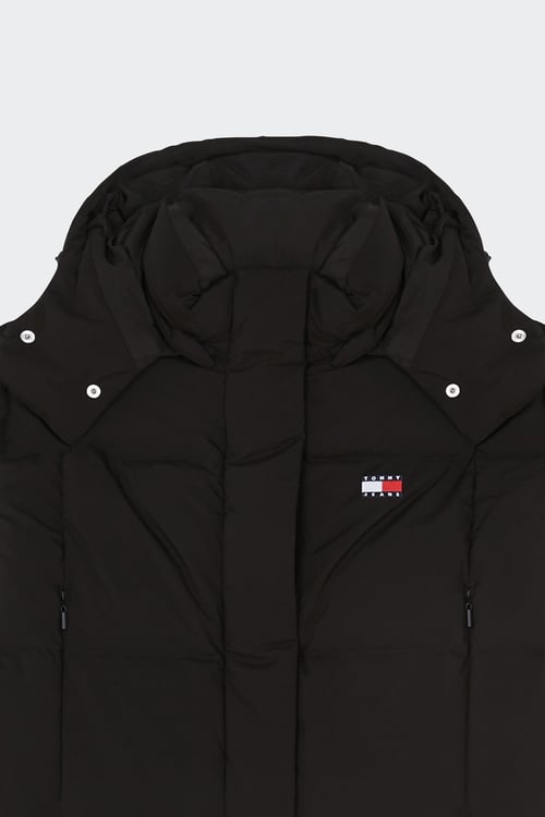 TOMMY JEANS Lightweight quilted padded jacket with high neck Black