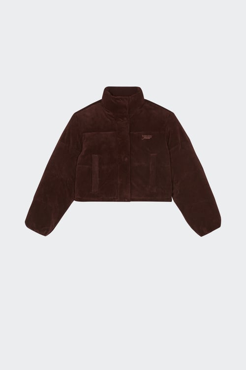TOMMY JEANS Lightweight quilted padded jacket with high neck Brown